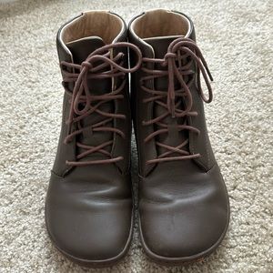 Women's Brown Leather Vivobarefoot Gobi Hi Lace-up Boots